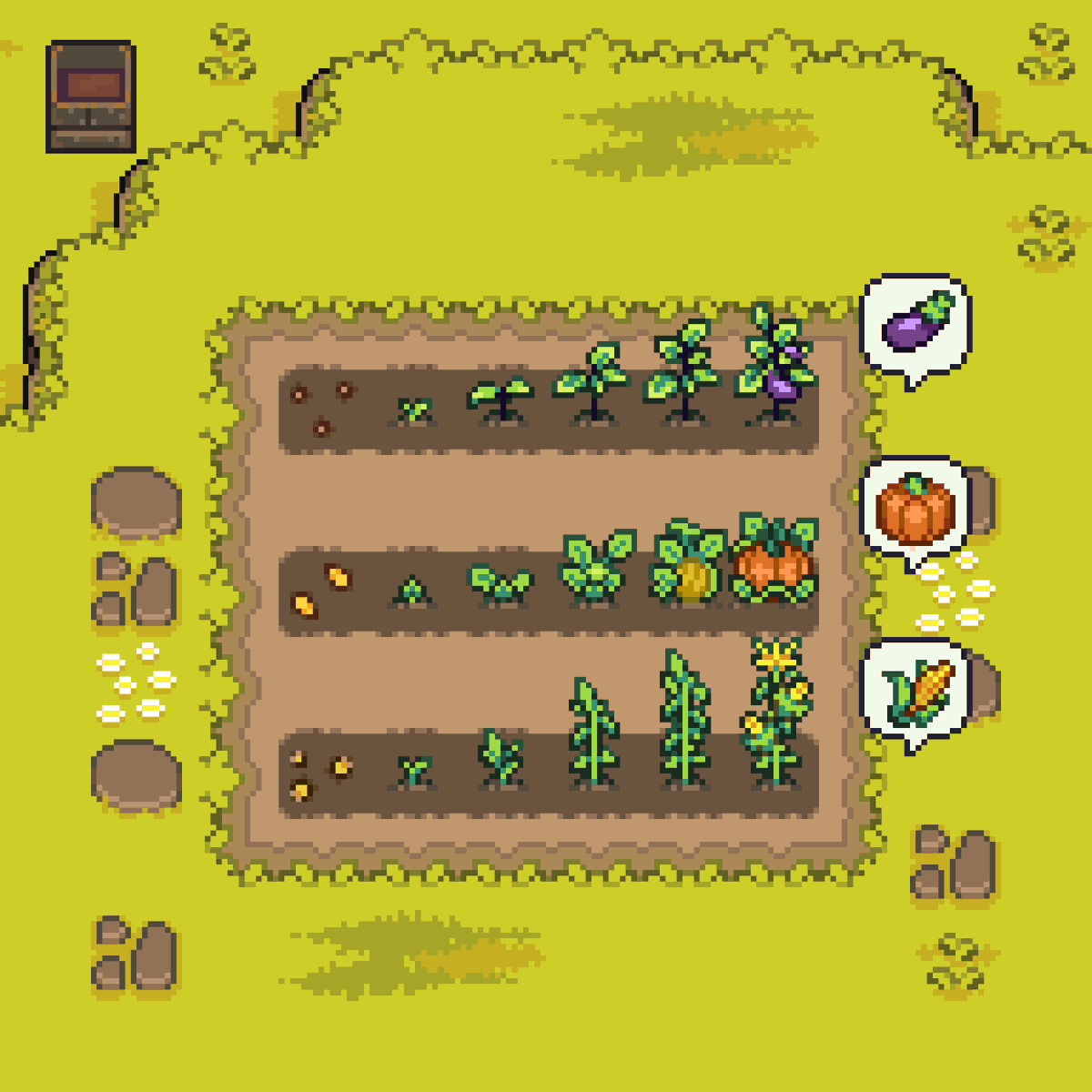 I'm creating a new asset pack inspired by farming, with various plants and vegetation
More references coming soon! 🌻
#PixelArt #WollyLands #AssetsPack #IndieGame #GameDev