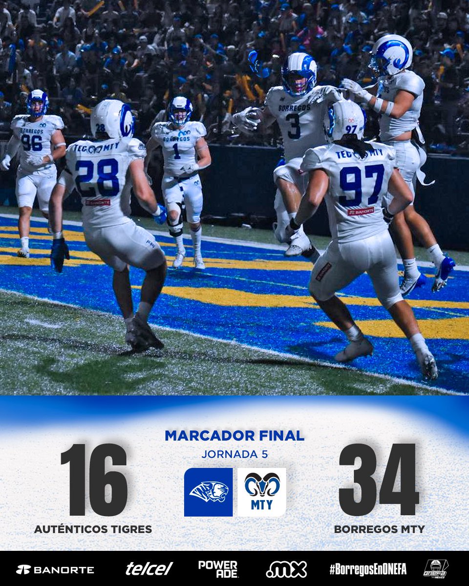 Borregos Tec (@borregostec) on Twitter photo ANOTHER W 😮💨🤘
Se termina el Clásico Estudiantil con victoria de <a href="/BorregosMty/">Borregos Monterrey</a>.
¡VAMOS BORREGOS! 💙🤩
#SomosBorregos #VamosBorregos #BorregosEnONEFA ANOTHER W 😮💨🤘
Se termina el Clásico Estudiantil con victoria de <a href="/BorregosMty/">Borregos Monterrey</a>.
¡VAMOS BORREGOS! 💙🤩
#SomosBorregos #VamosBorregos #BorregosEnONEFA