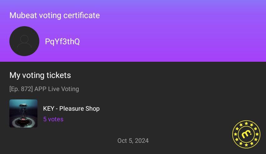 [#jjvotesgiveaway] 

Congratulations to #KEY &amp; #SHAWOLS for winning the poll! 5 live tickets has casted for #KEY &amp; Thank you to all participants 🤍

#MUBEAT #KEY #SHINEE #SHAWOLS #MUSICCORE #PREVOTING #LIVEVOTING