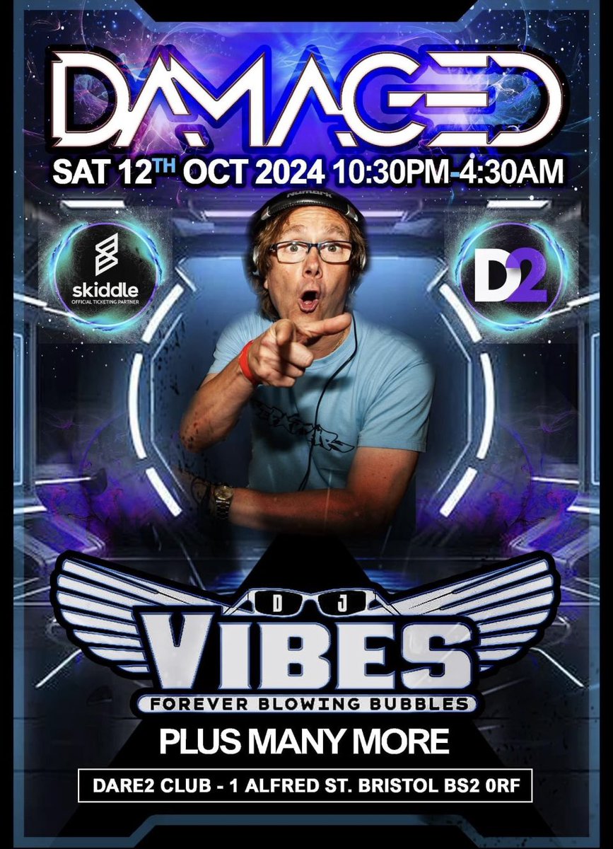 WBodenham's tweet photo. Calling all #Ravers of #Bristol look who’s in playing in your city next Saturday get your tickets off #Skiddle see you there with your dancing shoes on https://t.co/Q3RQS2ig0R