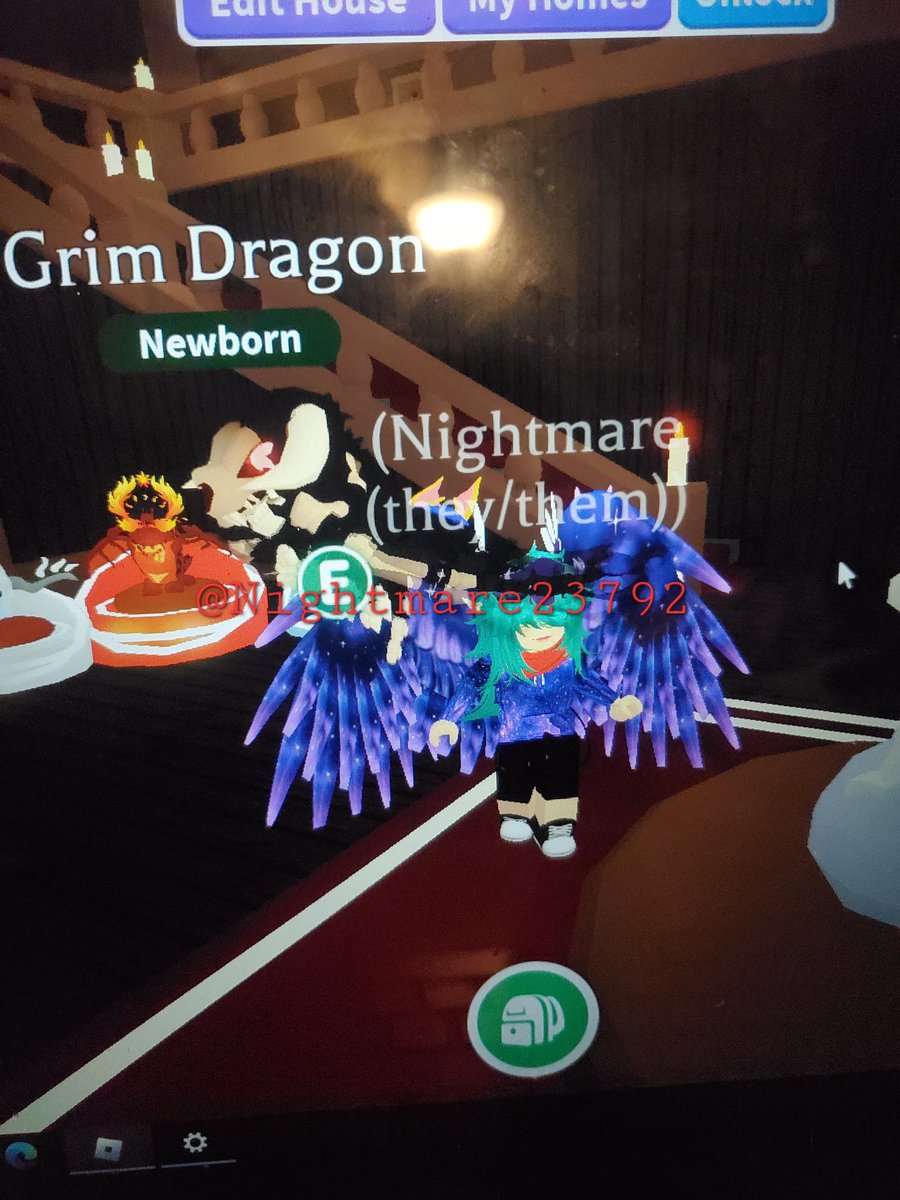 Nightmare23792's tweet photo. Adoptme Grim Dragon giveaway!
💀Only one winner 💀
💀follow and retweet to be entered 💀💀ends oct 16th💀

(It would end sooner but am pretty badly sick from the unknown virus going around) https://t.co/QIWi8vZWSB