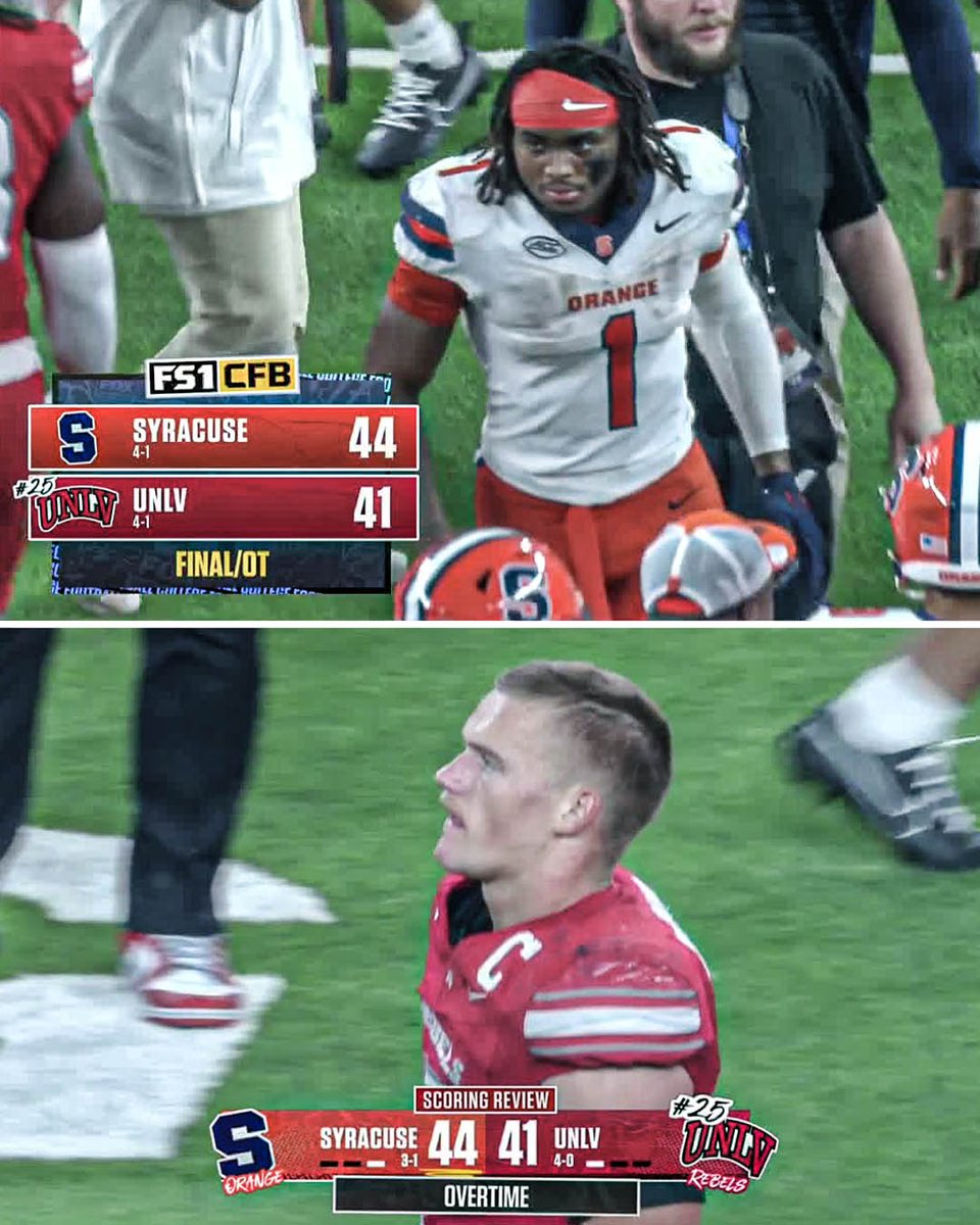 SYRACUSE HANDS NO. 25 UNLV ITS FIRST LOSS OF THE SEASON IN OT 😱 

THEY TRAILED WITH 24 SECONDS REMAINING IN REGULATION 😮‍💨 <a href="/accnetwork/">ACC Network</a>