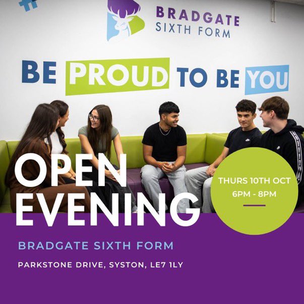 Bradgate Sixth Form (@bradgate6th) on Twitter photo It was great to talk with so many students and families at <a href="/soarvalley16/">Soar Valley College</a> this week! We look forward to seeing you on Thursday at our Sixth Form Open Evening! No need to book on! Please email admin@bradgatesixthform.com if you have any questions at all. It was great to talk with so many students and families at <a href="/soarvalley16/">Soar Valley College</a> this week! We look forward to seeing you on Thursday at our Sixth Form Open Evening! No need to book on! Please email admin@bradgatesixthform.com if you have any questions at all.