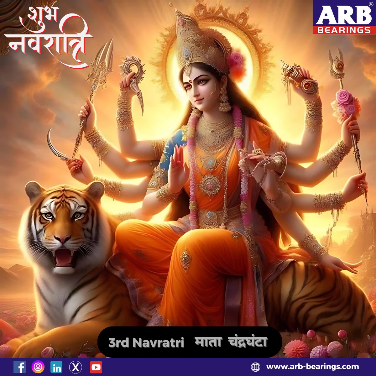 arbbearingltd's tweet image. On the 3rd day of Navaratri, we honor Mata Chandraghanta, symbolizing courage and grace.
#Navaratri #Day3 #StrengthAndDurability #arbbearingslimited #bearings #ARB #chandraghanta