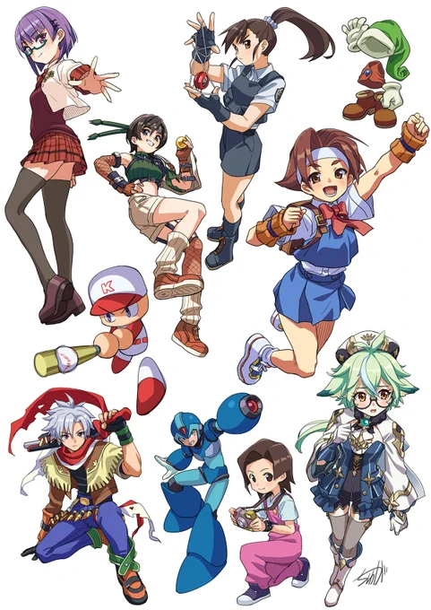 ゲームキャラいっぱいイラスト。塗り忘れとかあったので再投稿。 