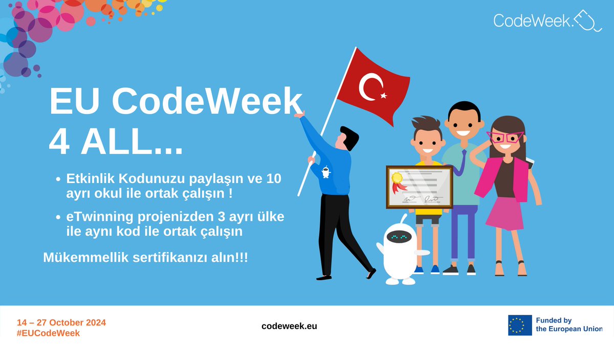 Adil Tuğyan (@tugyanadil) on Twitter photo Codeweek 4 ALL grubumuza katılın! Facebook
Etkinlik Eklemek için: codeweek.eu/add?skip=1 <a href="/CodeWeekEU/">EU Code Week</a> Codeweek 4 ALL grubumuza katılın! Facebook
Etkinlik Eklemek için: codeweek.eu/add?skip=1 <a href="/CodeWeekEU/">EU Code Week</a>