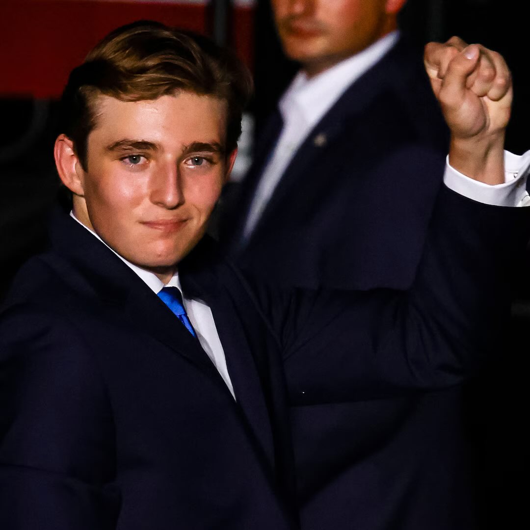 AFpost's tweet image. Barron Trump hosts private dinner at Mar-a-Lago, jokes, “Who would ever eat food with a silver spoon? Mine was gold.”

Follow: @AFpost