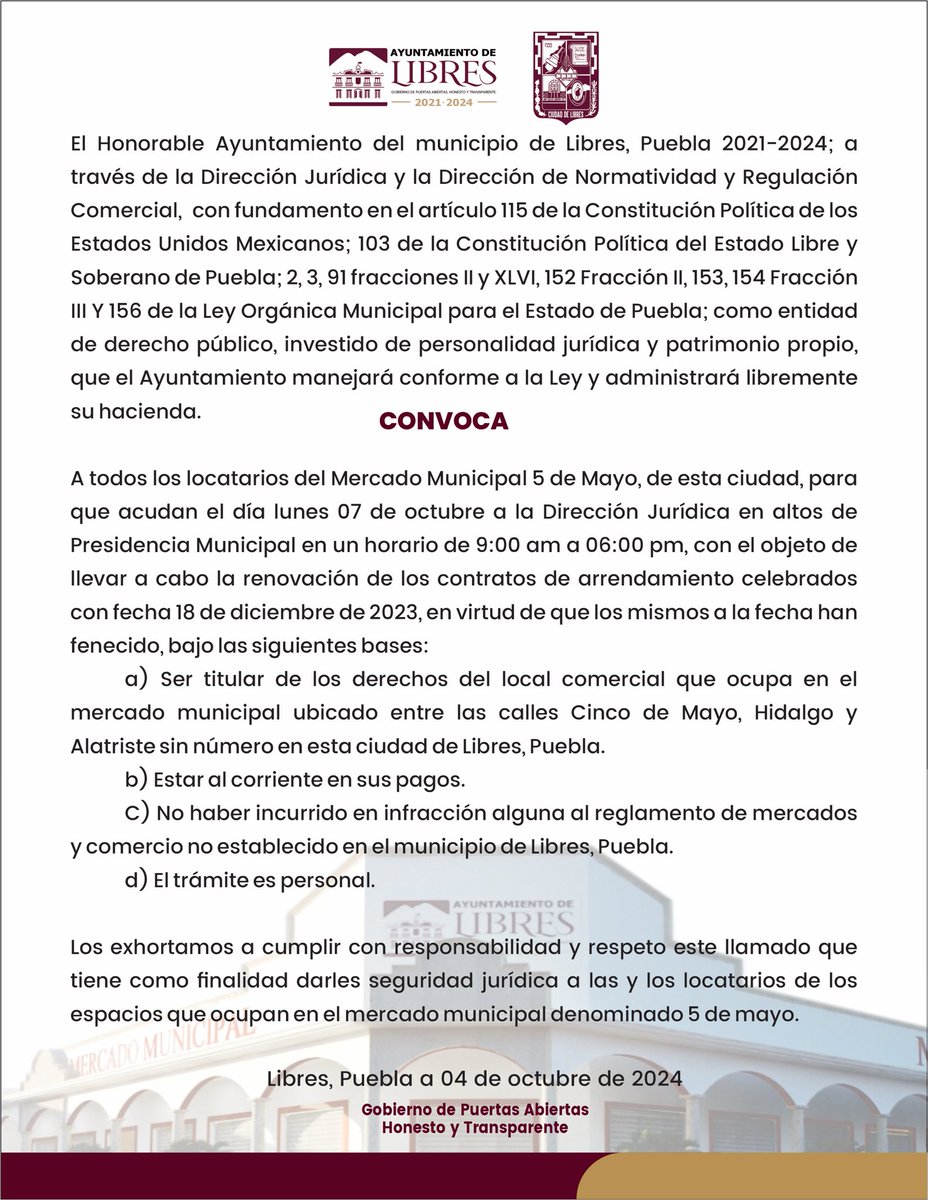 Gobierno Municipal de Libres tweet media