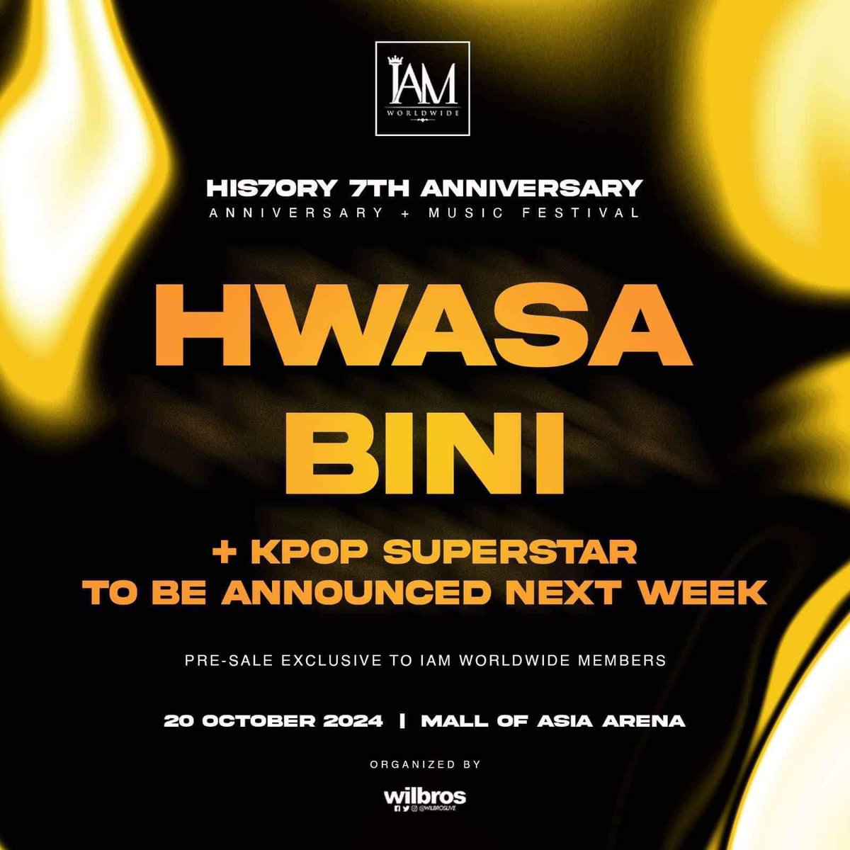cdplayer612's tweet image. wts lfb ph

-ticketing assistance
- pre-selling / pre-sale / member access

- IAM Worldwide Corporation His7ory Anniversary + Music Festival
-october 20
- MOA

Performers:

HWASA
BINI
+ more kpop superstars TBA

*IAM Worldwide member here 👋