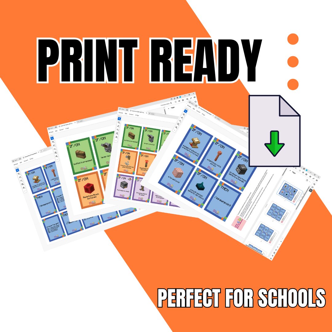 digitalrichards's tweet image. Ready to Print 👉 bit.ly/CodeWithMinecr…
Engage your students in coding fun with Code Crafter and this print ready set perfect for schools.
#MinecrartEdu #MinecraftCoding #Minecraft