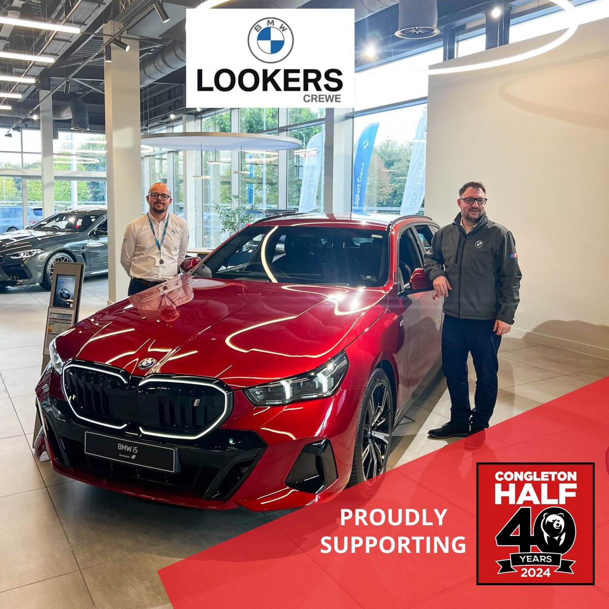 🔴 Congleton Half Marathon - supporter shoutout 🔴

On race day 🏁 Lookers BMW will be leading you out on the course in their lead car 🚘

Thankyou Lookers BMW for supporting the 2024 Congleton Half Marathon.