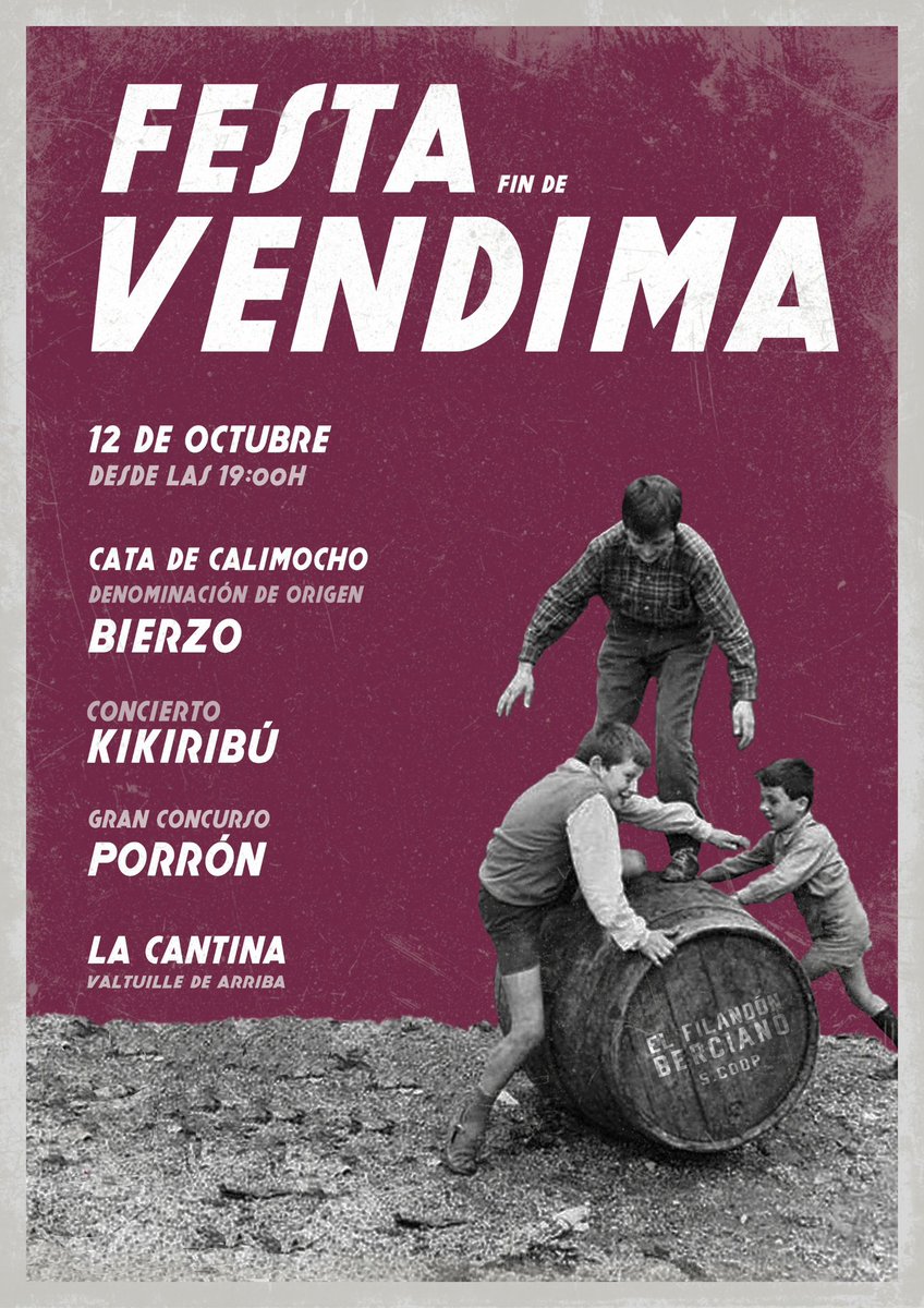 El_Filandon's tweet photo. 🔜EL PROXIMO SÁBADO 12 🚨 

👉queremos festejar que ya terminamos de vendimiar acercándonos al vino a nuestra manera

Primero cataremos el calimocho que elaboren las bodegas invitadas…

Luego unos prohibidos con Kikiribú y hacer hueco para..

El magnífico concurso de porrón‼️ https://t.co/e0DriLoCIx
