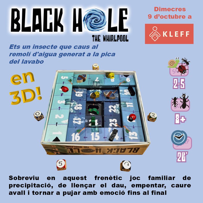 kleffbcn's tweet photo. Ven a probar Black Hole: The Whirlpool 🌀 de @jea_games este próximo miércoles, 9 de octubre en el Restaurante Pasa tapas. https://t.co/gotyaQOl6T