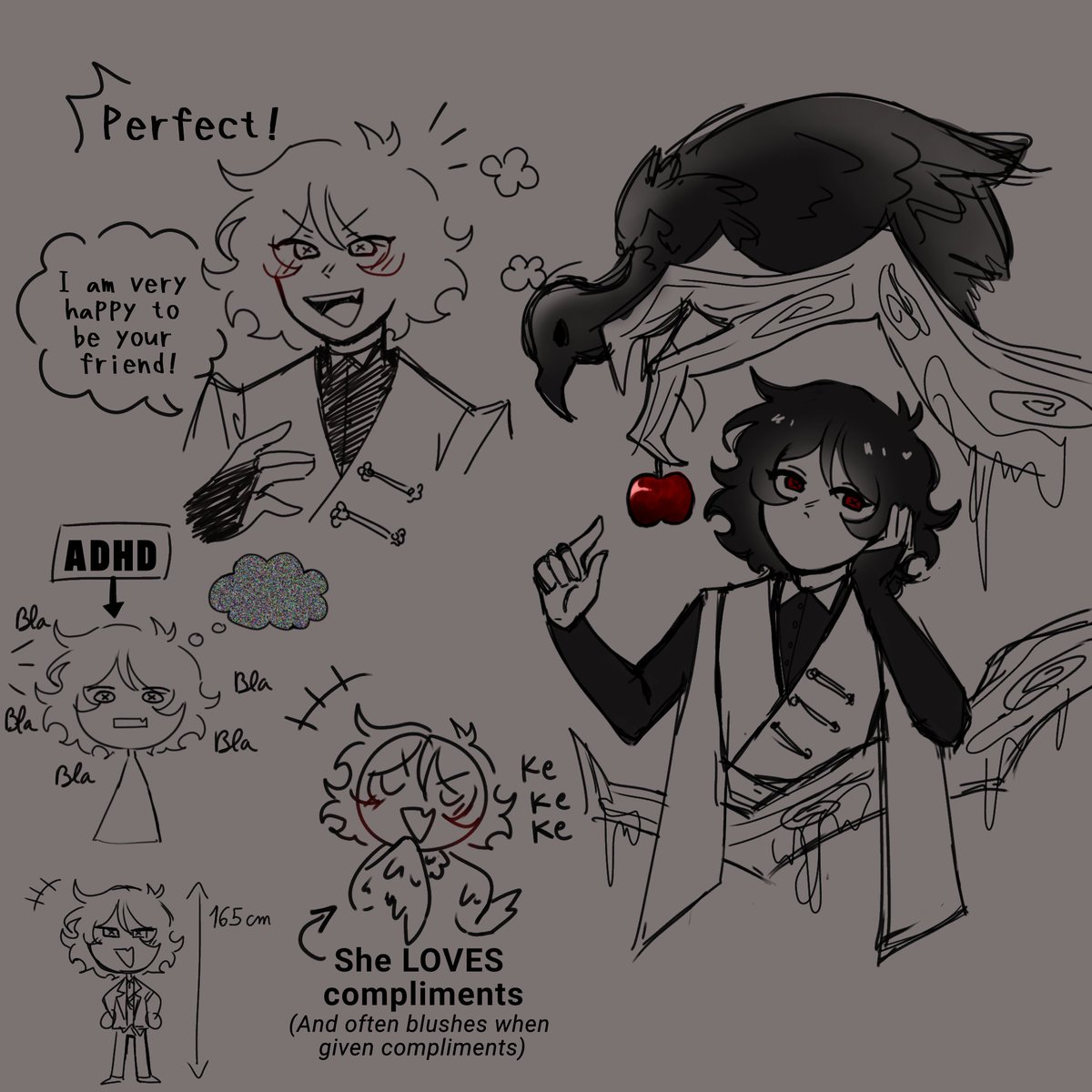 RizDoodles's tweet image. Let me introduce you to Pépito (Pomefiore Oc)!🦴🦅
She is inspired by the vultures from Snow White 
#twst #twstoc  #twstファンアート