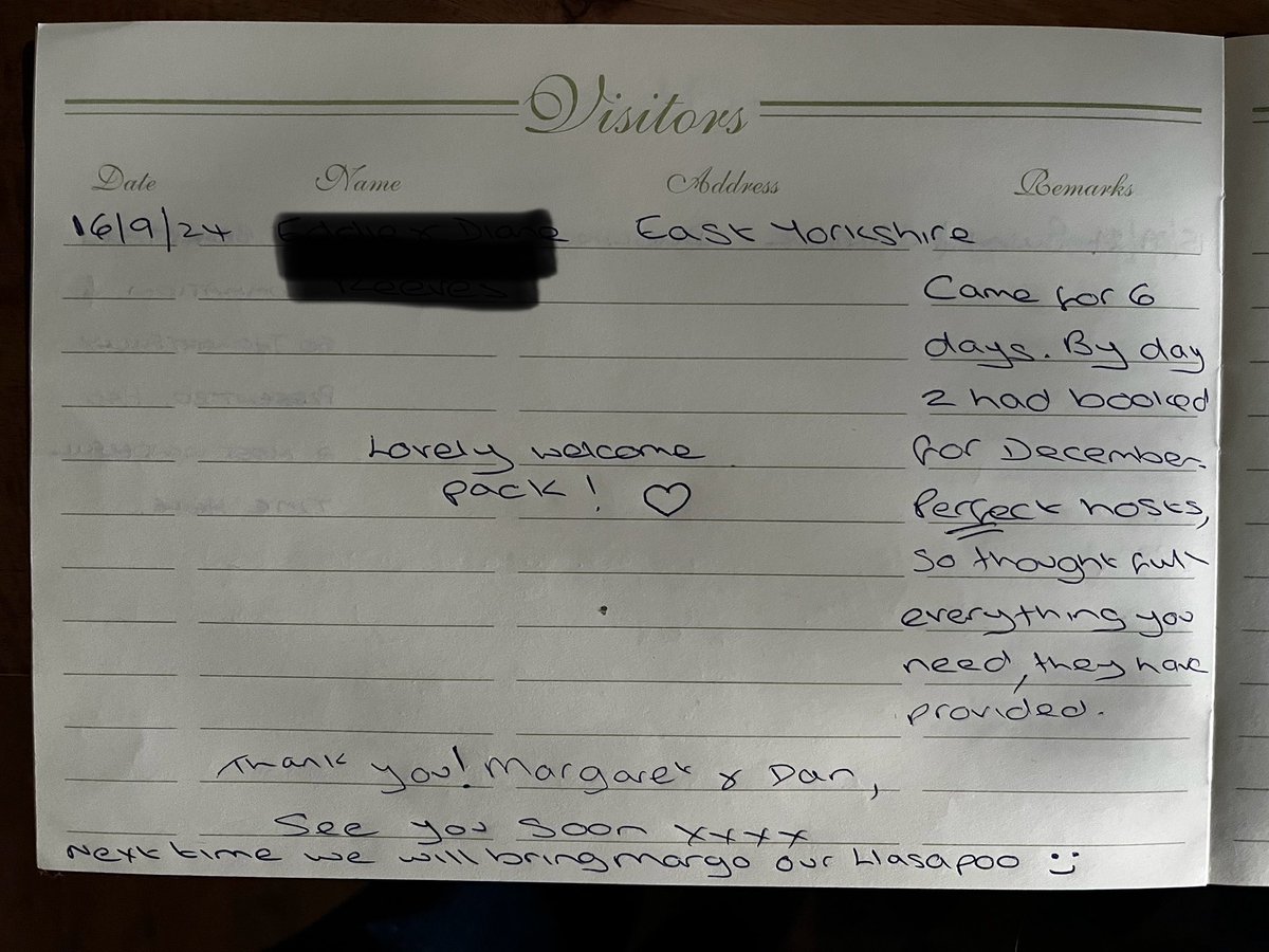 FlatsWell's tweet photo. So it’s autumn already, and it occurs to me that its been such a busy year we’ve barely had time for social media!  

So here are some of our recent visitor book comments from our lovely guests!  

Why not book for 2025 and come enjoy some R&amp;R for yourself…. 💕 https://t.co/ykvtBzP3Gc