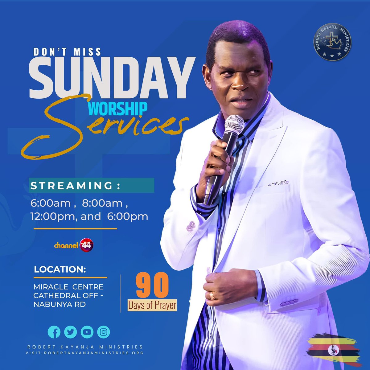 MissionsDirecta's tweet photo. Sunday Service | Sunday 
Don’t Miss
.@RobertKayanja https://t.co/uAHPS9OUrI