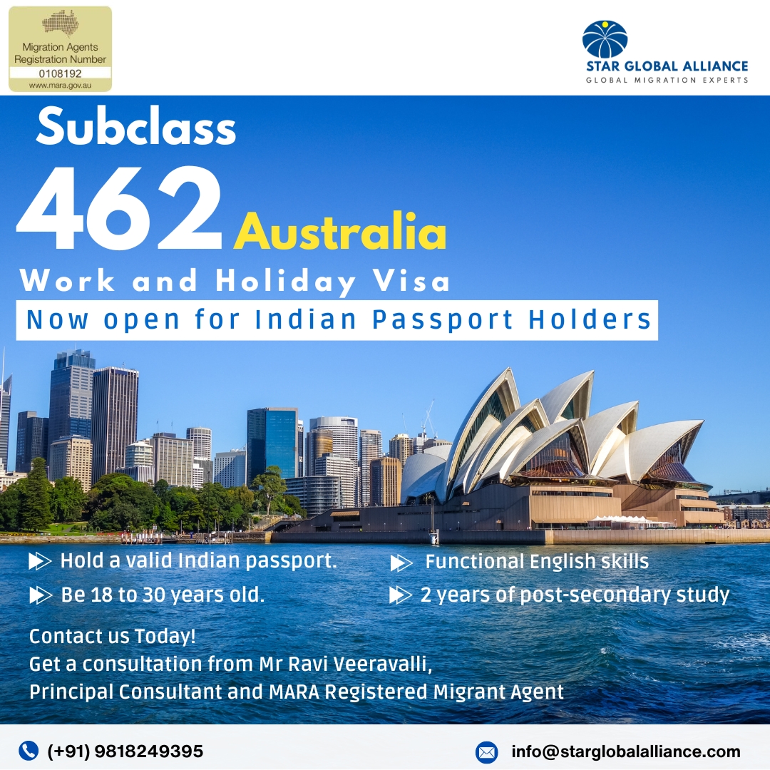 RaviVeeravalli's tweet image. The #Australian Working Holiday Visa #Subclass462 is now open for Indian citizens!

Ready to explore, work, and live in Australia for up to 12 months?

This is your chance to gain international experience while soaking in Australia's breathtaking beauty!