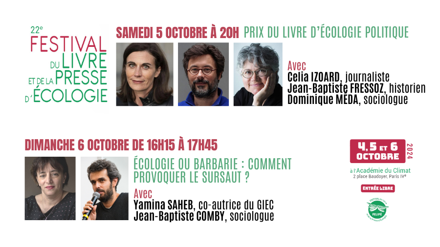 Fondation de l’Écologie Politique (@fondationecolo) on Twitter photo 🚨 Rendez-vous ce soir 20h à l'<a href="/academieclimat/">Académie du Climat</a> pour la remise des prix du livre d'écologie politique en présence du jury présidé par <a href="/dominique_meda/">Méda Dominique @dominiquemeda.bsky.social</a> et de:
🎓 Jean-Baptiste Fressoz, lauréat 2024
💚 Celia Izoard, coup cœur du jury 2024
Entrée libre! 🚨 Rendez-vous ce soir 20h à l'<a href="/academieclimat/">Académie du Climat</a> pour la remise des prix du livre d'écologie politique en présence du jury présidé par <a href="/dominique_meda/">Méda Dominique @dominiquemeda.bsky.social</a> et de:
🎓 Jean-Baptiste Fressoz, lauréat 2024
💚 Celia Izoard, coup cœur du jury 2024
Entrée libre!