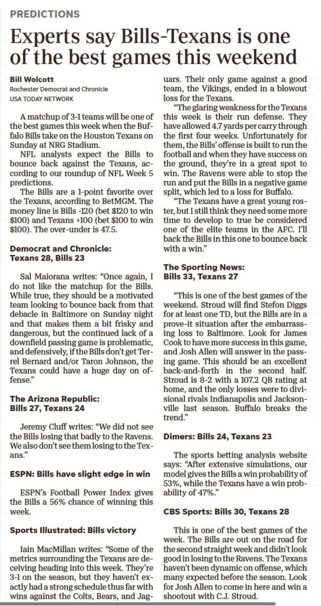 Everyone picks the Bills except Mr. Negative. <a href="/salmaiorana/">Sal Maiorana</a>