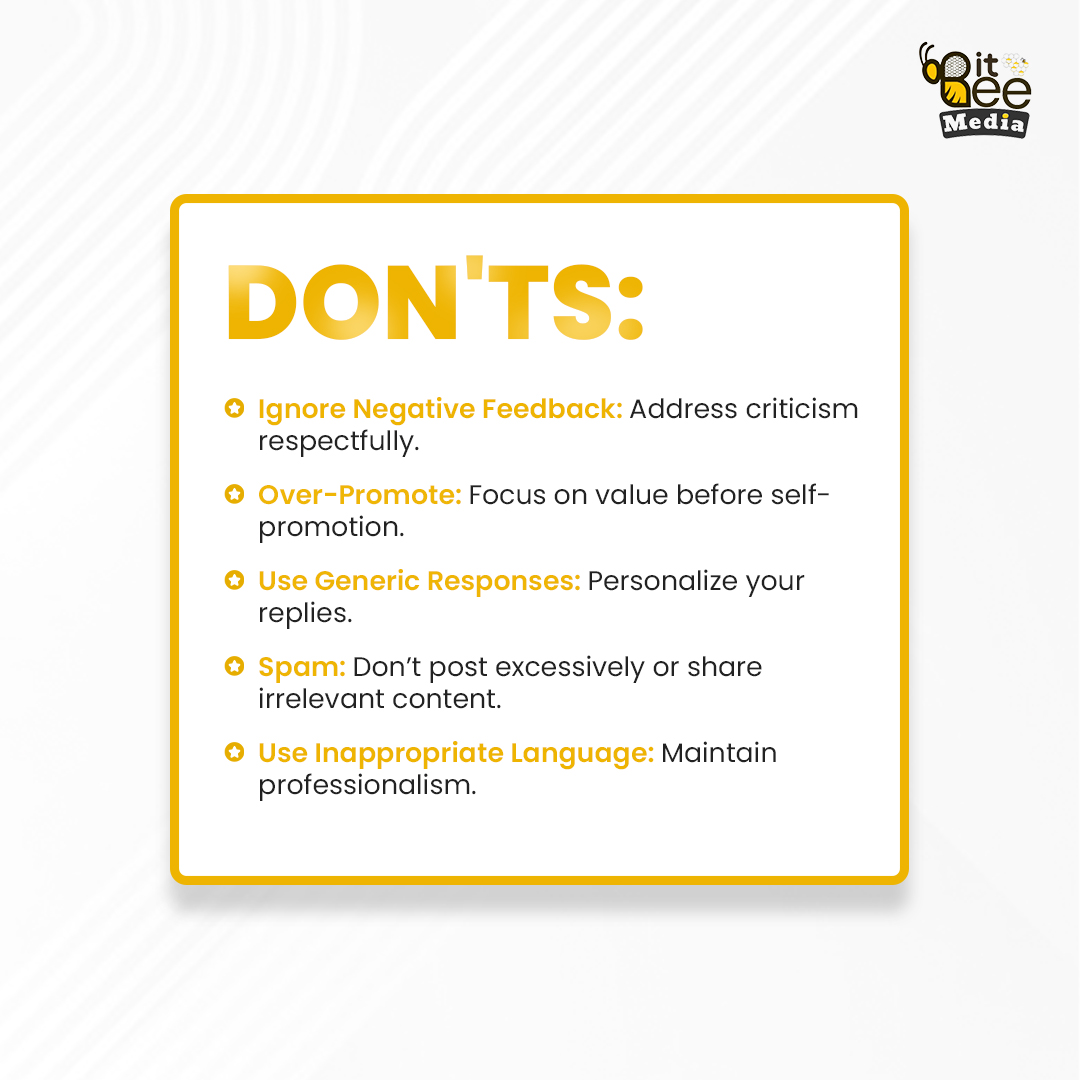 MediaBitbe77897's tweet image. 📱 Boost your social media engagement!

✅ Do: Respond quickly and be authentic.
❌ Don&apos;t: Ignore feedback or over-promote.

Follow these tips to connect better! 🚀👇
#SocialMediaTips #Engagement #Bitbee #SocialMediaSuccess
