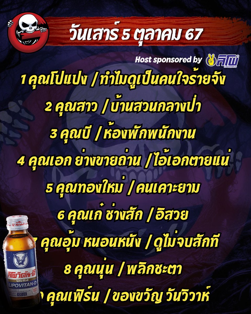 🔴 โปรแกรมหลอนคืนนี้ พบกับคุณโปแปง เธอจะมาเล่าเรื่องลี้ลับที่พบเจอจากการไปดูดวง ..ต่อด้วยเรื่องสยองของเหล่านักเล่าที่จะอยู่เป็นเพื่อนกันยันหว่างงงง เริ่ม 21.45 น. พบกันคร้าบบบ 

  👉🏻 👉🏻 คลิกฟัง  youtube.com/c/Theghostradi… 

#theghostradio #theghostradioofficial 
#theghost
