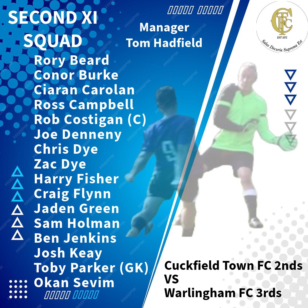⚽️Match Day Sqaud⚽️

Second team travel to Surrey to play Warlingham for a cup game.

#COYWB