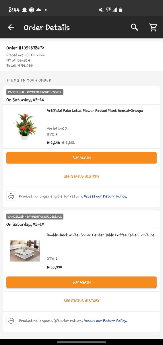 Chaplein1's tweet photo. @JumiaNGHelp I made an order yesterday night and the order was canceled but my money wasn't refunded. 
Order no -1952878472
Refund my money in full now that you've canceled the order. https://t.co/Vu0rENkNK3