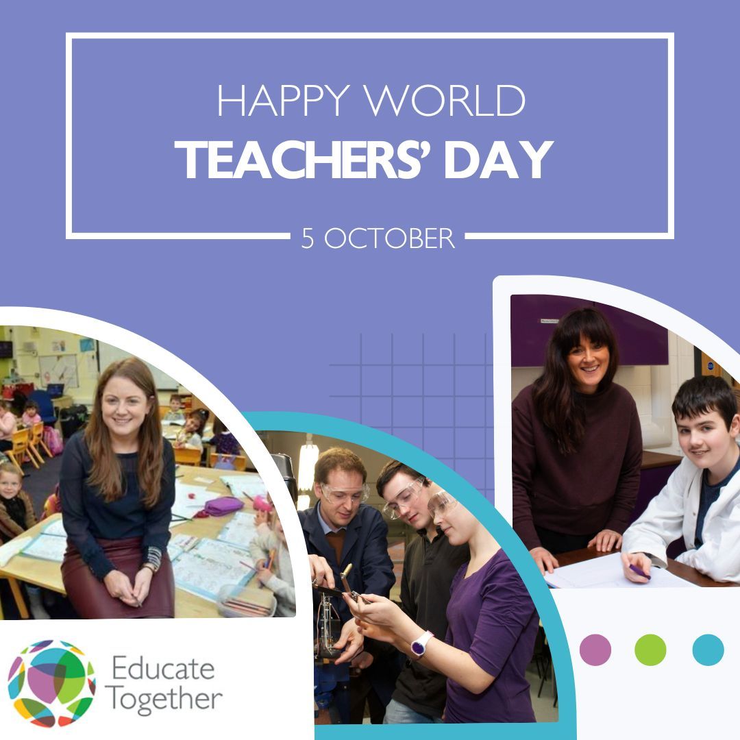 Happy World Teachers' Day 🌍📚 Today, we celebrate the incredible dedication and passion of all our teachers in the Educate Together network. Your hard work and commitment inspire the next generation every day. Thank you for everything you do! #WorldTeachersDay #EducateTogether