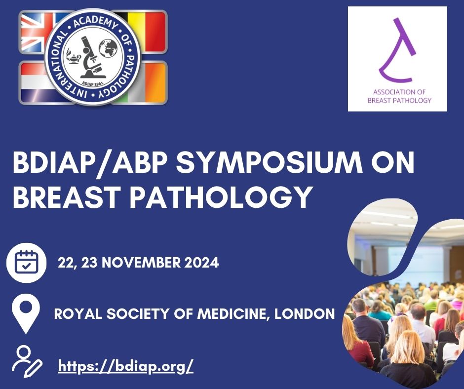 Registration Open!  BDIAP/ABP Symposium on Breast Pathology 22 &amp; 23 November 2024. Join the team of breast pathologists as they delve into a practical approach to navigating challenging areas in breast pathology.  To register: bdiap.org/annual_symposi……… #pathology #pathtwitter