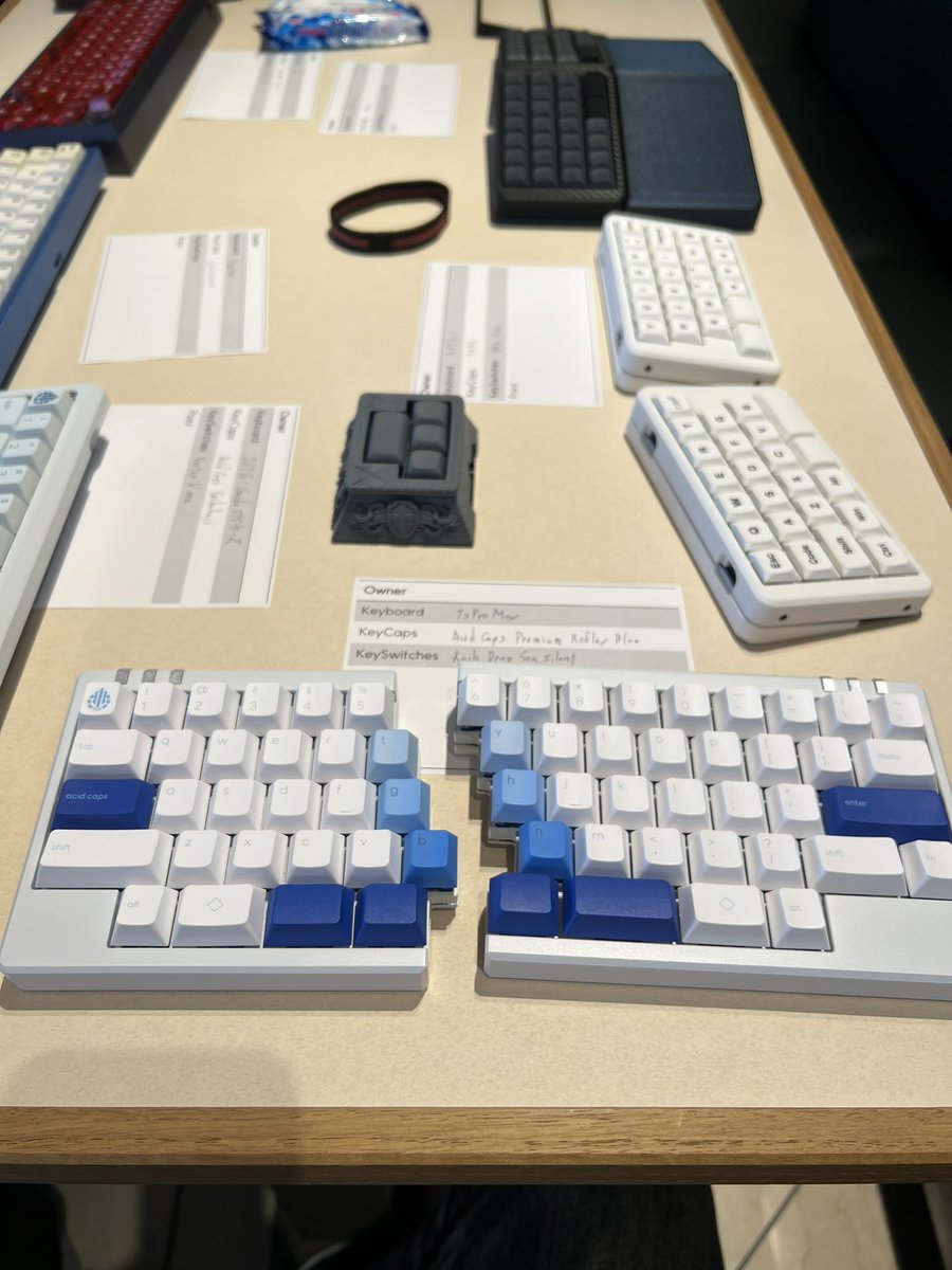 ogomr's tweet image. キー部に参加しています。去年のOsaka RubyKaigi で仕立てたキーキャップに再開できた

#picoruby
#prk_firmware
 #キー部