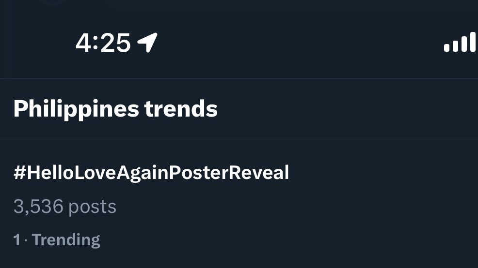 Hello, Love, Again hashtag is now the NUMBER ONE TRENDING TOPIC on X! 🙌🏻🙌🏻🙌🏻

<a href="/aldenrichards02/">Alden Richards</a>  <a href="/StarCinema/">Star Cinema</a>  <a href="/GMAPictures/">GMA Pictures</a> 
#HELLOLoveAgainPosterReveal
#ALDENRichards
ALDENxEthan HLAxSolenad