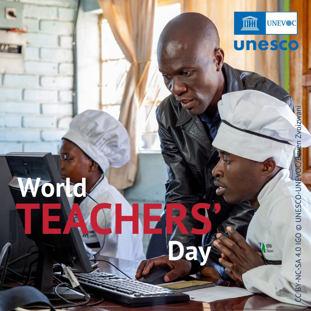 Today, we mark #WorldTeachersDay!

Here’s a big shout-out to all teachers across the world – for their unwavering dedication to future generations. 

Let’s uplift their voices &amp; recognise their vital role in shaping the future of education.

unesco.org/en/days/teache…