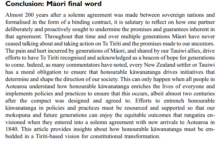 New paper out with Mershen Pillay, Clive Aspin and Tim McCreanor some thinking about honourable kāwanatanga as we continue to prepare for constitutional transformation. journals.sagepub.com/doi/full/10.11…