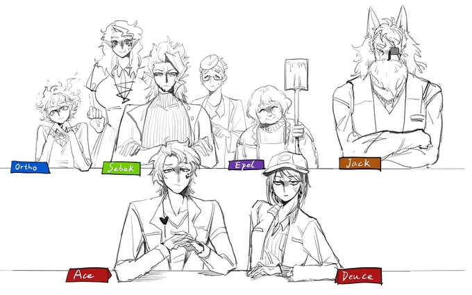 -Parent-teacher conference-

I didn't draw rook`s family, because rook mentioned his family too little and I wanted to keep rook a little mysterious.
#twst 