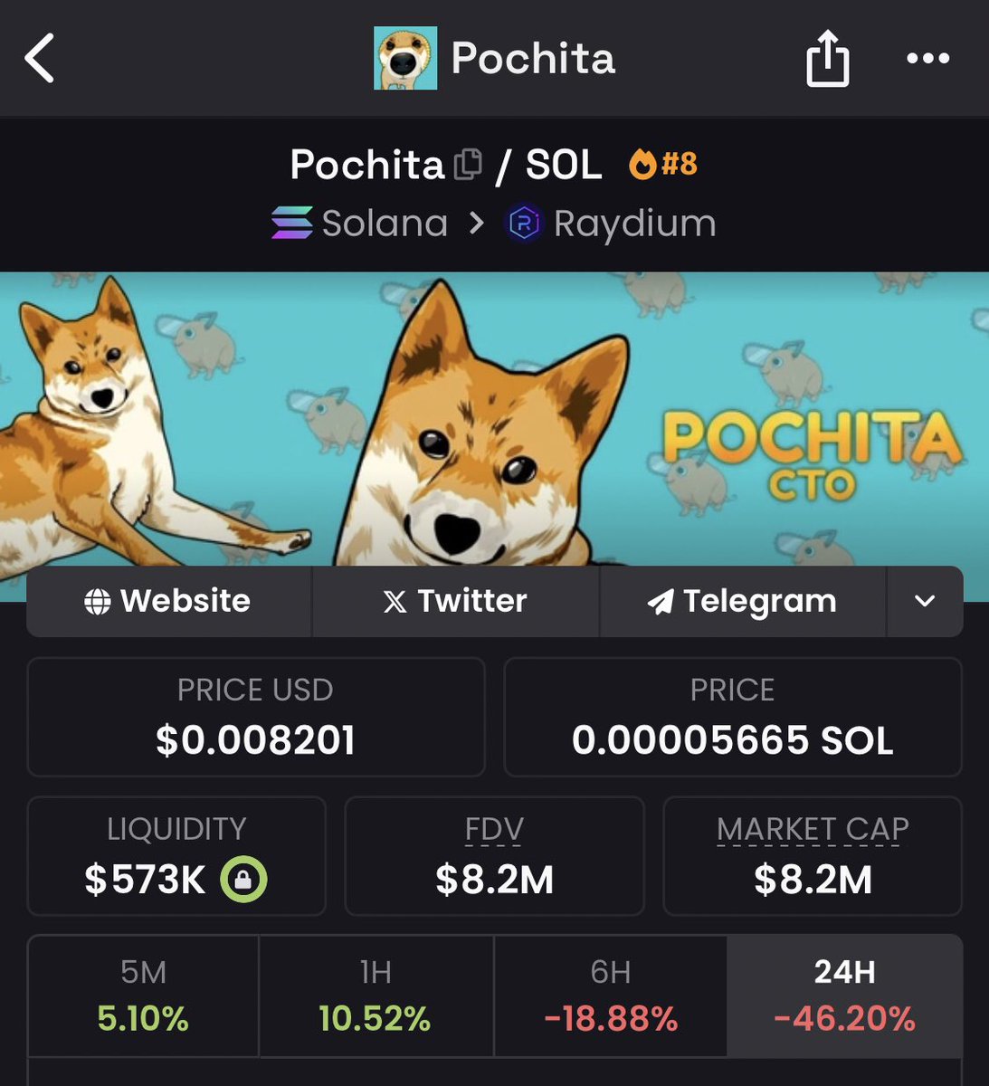 Pochita has finally dipped. Been waiting for ages. This is a healthy retracement. Scoop now and rejoice later. 3X is possible from here.