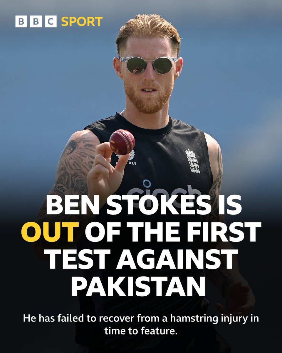 bbctms's tweet image. No Ben Stokes! ❌

Ollie Pope will continue to deputise as captain.

#BBCCricket