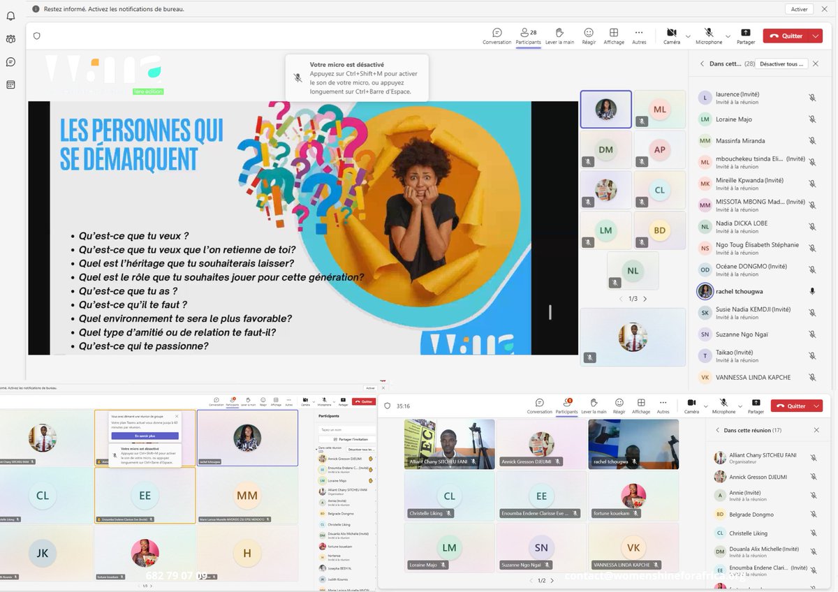 womenshineAfrik's tweet photo. SESSION DE FORMATION N2
Nos lauréates ont été édifiées sur la notion de #DéveloppementPersonnel par le Coach Motivateur THIERRY ADAMOU dans le cadre d'un webinaire.
@pmi @raecassociation @apna @angle @microsoft #APNA #BDC #CAN1 #womenshineforafrica2024 https://t.co/NlEMlttxLb