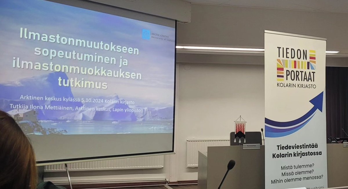 Ilona Mettiäinen (@imettiainen) on Twitter photo Kolarin kirjastossa <a href="/Arctic_Centre/">Arctic_Centre</a> kollegojen kanssa kivassa tiedeviestintätapahtumassa kertomassa ajankohtaisesta arktisesta tutkimuksesta Kolarin kirjastossa <a href="/Arctic_Centre/">Arctic_Centre</a> kollegojen kanssa kivassa tiedeviestintätapahtumassa kertomassa ajankohtaisesta arktisesta tutkimuksesta