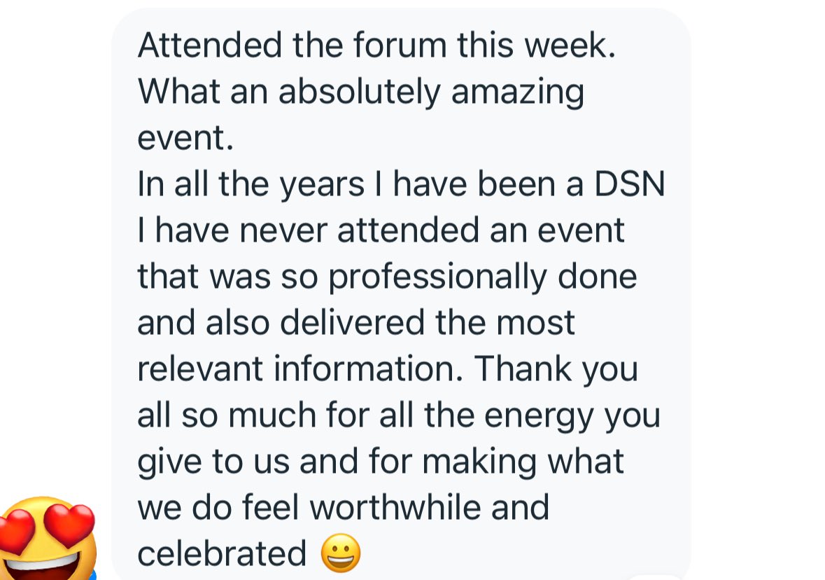 DSNforumUK's tweet photo. This is such amazing feedback!
Exactly why we do DSNF Live! To celebrate DSNs✨
👍🏻Content designed for DSNs & by DSNs means it’s 100% relevant to nurses & AHPs working solely in the diabetes speciality across communities & hospitals
Back next year - 2/10💙
#CNSvalue #DSNF24 https://t.co/hDbMYJcbys