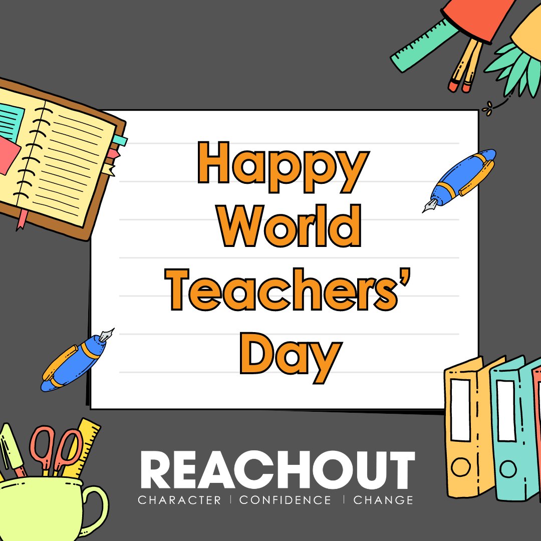 ReachOutUK's tweet photo. It's #WorldTeachersDay today, so we'd like to say a huge thank you to all the brilliant teachers at the schools we partner with. 

We rely on their expertise, and the knowledge they have of their pupils, to make sure we can reach the young people who need us the most. #Thankyou. https://t.co/Ypnh6KvaAi