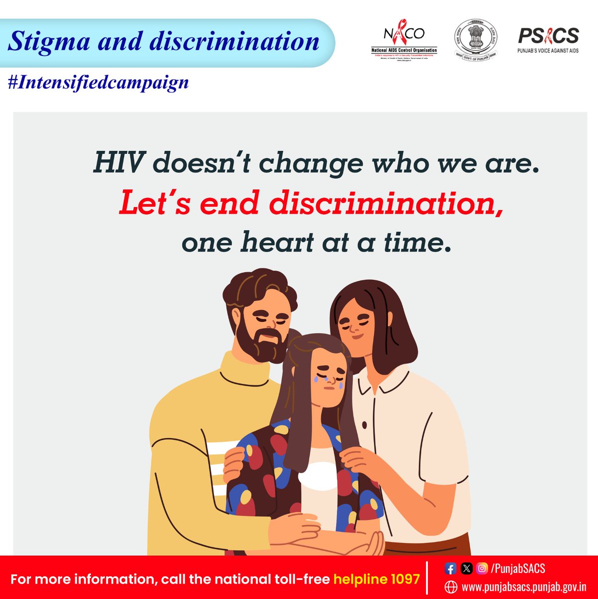 punjabsacs's tweet photo. #IntensifiedCampaign #HIVTesting #GetTested #KnowYourHIVStatus #Dial1097 #KnowAIDS #HIVTestingisImportant #KnowHIV #HIVFreeIndia #CorrectInformation https://t.co/Avd9INoLqZ