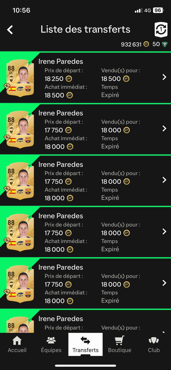 Partie en Ardèche mercredi soir avec des crédits qui dormais. J’ai voulu tenter Irene Paredes à 14k max sur le trajet. 
J’ai quasi tous revendus entre 18k et 18k500.