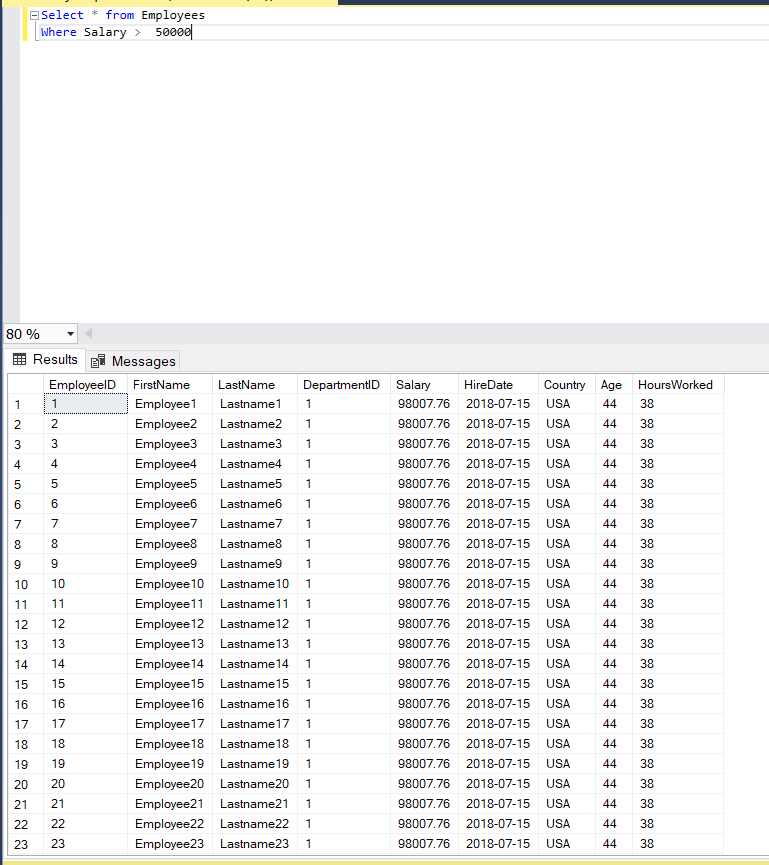 lawid3001's tweet image. Foundations of SQL Day 4: Using Comparison Operators
Question: Retrieve employees with a salary greater than 50,000.
@analystsleague
@RxData_
@iam_daniiel
#30daysSQLChallenge