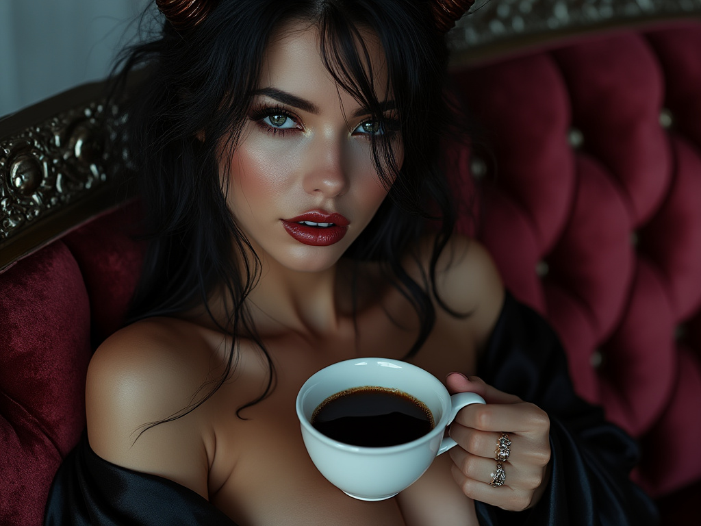 dainiusex7's tweet image. GM😉 Let’s kickstart the day with some coffee magic ☕️☕️
"Morning Mischief: Coffee with a Twist"
#DevilishCharm #CoffeeQueen #AIart #AIArtwork #AIイラスト