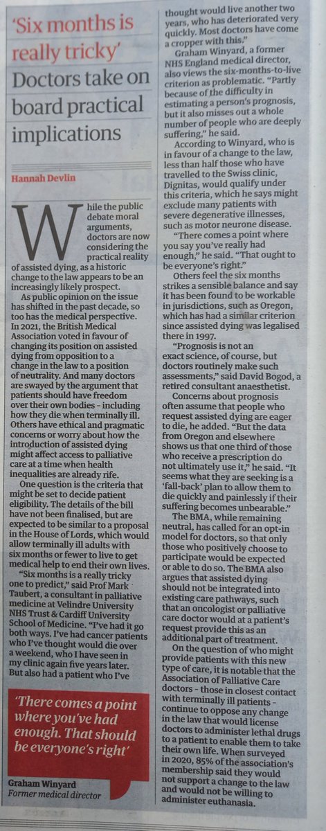Prof. Mark Taubert (@profmarktaubert) on Twitter photo Six month prognosis criterion is hugely risky and a palatable entry point into making #AssistedDying legal, so that it is more acceptable in the public eye. Interview for <a href="/guardian/">The Guardian</a> Six month prognosis criterion is hugely risky and a palatable entry point into making #AssistedDying legal, so that it is more acceptable in the public eye. Interview for <a href="/guardian/">The Guardian</a>