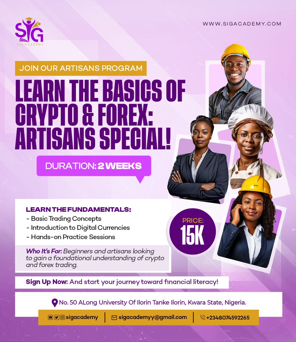 academy_sig's tweet photo. Join our Artisans Program and master the basics of Crypto &amp; Forex in just 2 weeks as we go into the grass root understanding of forex/crypto. 

it's time to go beyond just tapping hamster, blum or  Dotcoin. 

#crypto #Blockchain https://t.co/6np6Hb206L