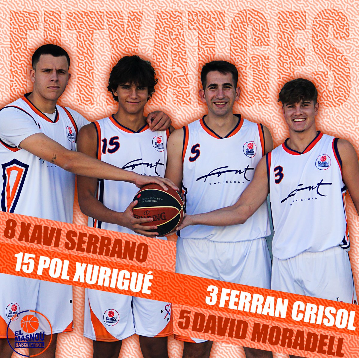 📢𝗙𝗜𝗧𝗫𝗔𝗧𝗚𝗘𝗦 𝗗𝗘𝗟 𝗖𝗢𝗣𝗔 𝗖𝗔𝗧𝗔𝗟𝗨𝗡𝗬𝗔! 
Us presentem les noves incorporacions d'aquesta temporada!

🏀Xavi Serrano des del @cbvilassardedalt
🏀David Moradell del <a href="/AEMinguella/">A.E. Minguella</a>
🏀Ferran Crisol del @aebdimonis
🏀Pol Xurigué del @cbsantjosep 

Benvinguts al masbol!