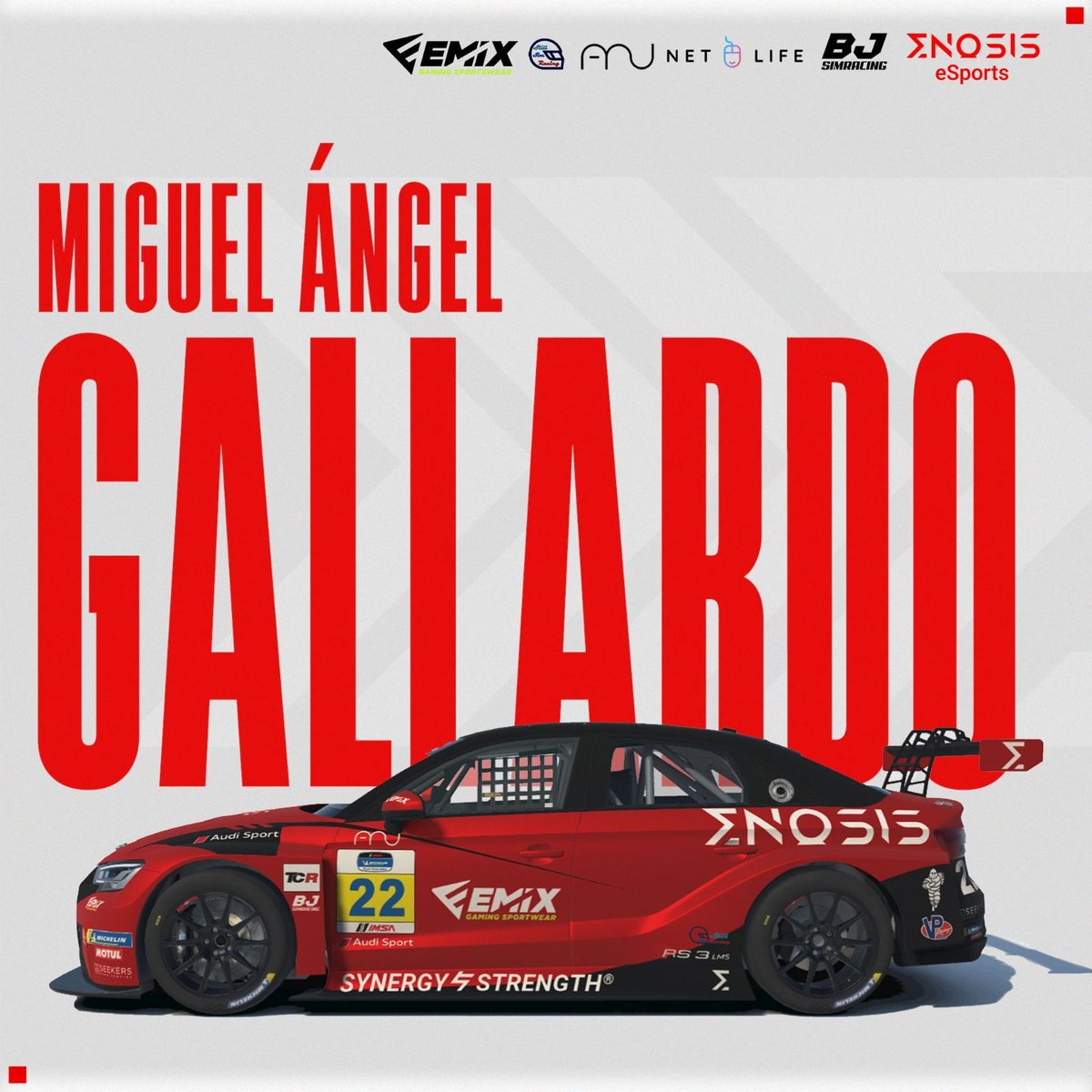 Enosis eSports (@e_enosis) on Twitter photo Esto no para, tenemos el honor de presentar a Miguel Ángel Gallardo, compañero con muy buenas referencias que viene a rodar junto a nosotros.
#iracing #synergyandstrength #simracing
<a href="/Emix_Gaming_/">EmixGaming</a> @Almiun_ <a href="/Bjsimracin1/">BJSIMRACING</a> <a href="/NetLifeGaming/">NetLife Gaming</a> <a href="/SimracingStill/">Still SimRacing Cockpits</a> Esto no para, tenemos el honor de presentar a Miguel Ángel Gallardo, compañero con muy buenas referencias que viene a rodar junto a nosotros.
#iracing #synergyandstrength #simracing
<a href="/Emix_Gaming_/">EmixGaming</a> @Almiun_ <a href="/Bjsimracin1/">BJSIMRACING</a> <a href="/NetLifeGaming/">NetLife Gaming</a> <a href="/SimracingStill/">Still SimRacing Cockpits</a>
