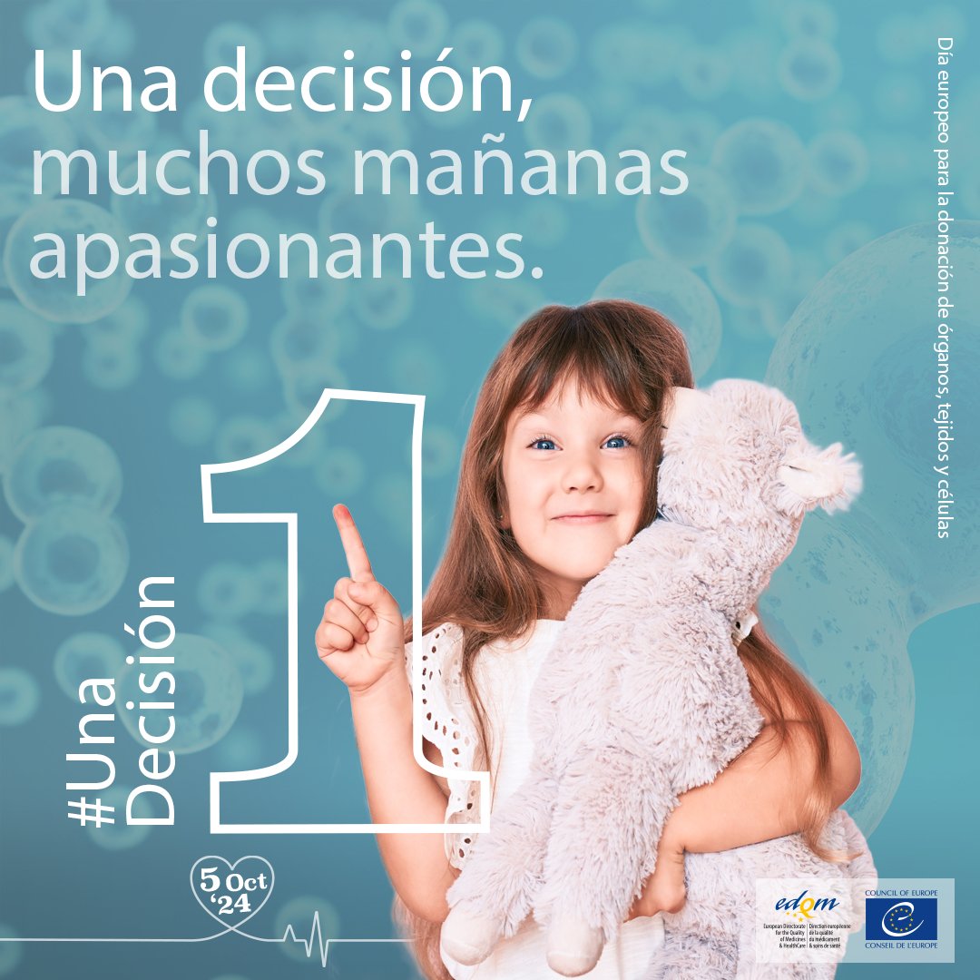 🩵 Hoy celebramos el #DíaEuropeoDelDonante. Por eso, queremos recordar la importancia de la #donación, #unadecisión para vivir muchas mañanas apasionantes. En 2023, 190 menores disfrutaron de una nueva oportunidad en España gracias a un SÍ <a href="/edqm_news/">EDQM</a> <a href="/coe/">Council of Europe</a> #OrgulloONT💙