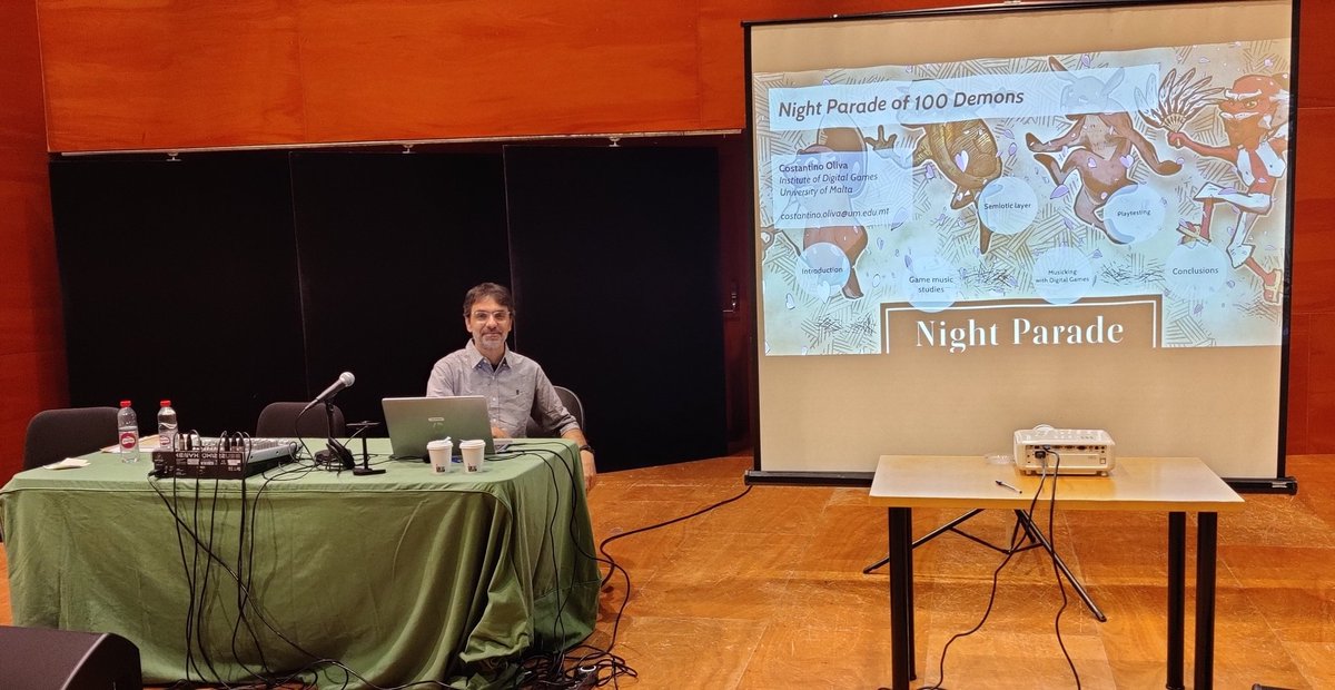 Stage is set to present "Night Parade of 100 Demons" at the Conservatori Superior de Les Illes Balears for the 1st Study Days in #Ludomusicology!